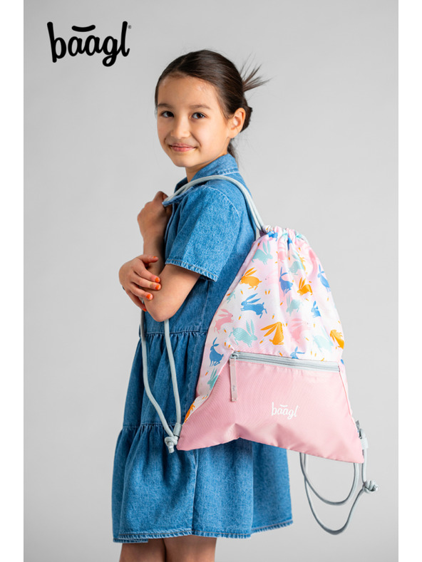 BAAGL  BAAGL SET 5 Zippy Bunny: aktovka, peňaženka, vrecko, zástena, peňaženka