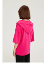 Moodo Mikina s kapucňou a krátkymi rukávmi purpurová Moodo