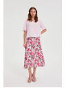 Moodo Vzorovaná midi sukňa béžová Moodo