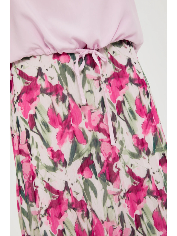 Moodo Vzorovaná midi sukňa béžová Moodo