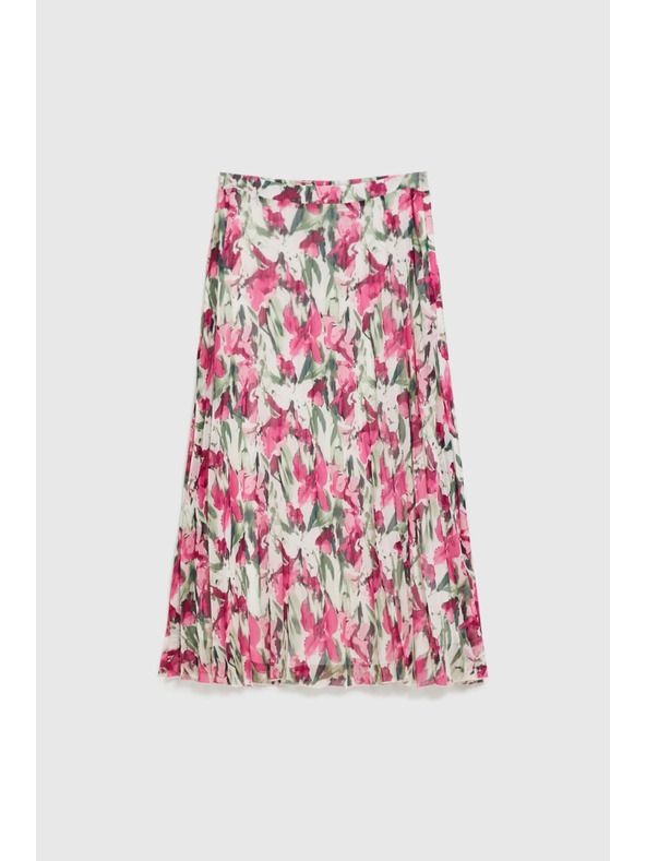 Moodo Vzorovaná midi sukňa béžová Moodo