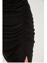 Moodo Priľahlé šaty so skladmi čierne Moodo