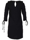 CAMAIEU Čierne šaty so šnurovaním na rukávoch