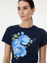 Orsay Tmavomodré dámske tričko s potlačou ORSAY