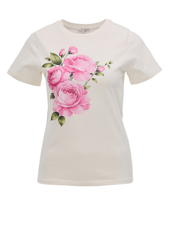 Orsay Krémové dámske tričko s potlačou ORSAY