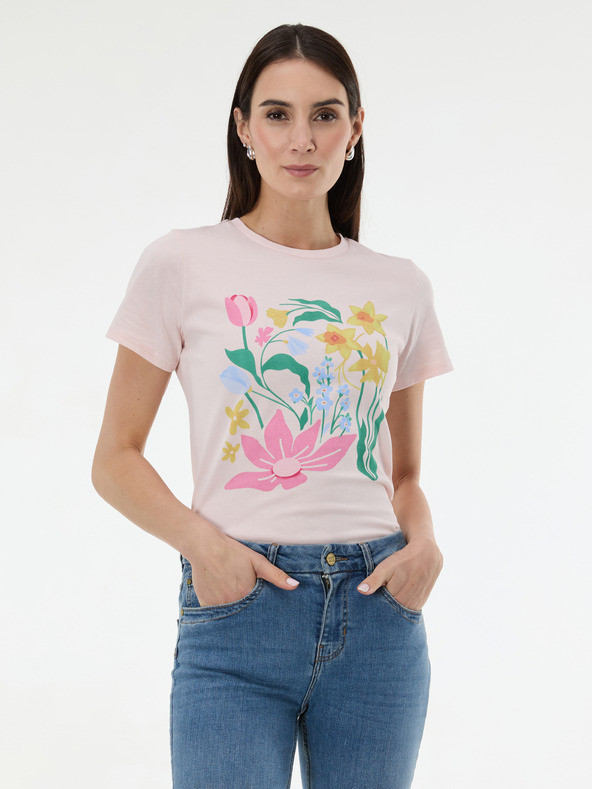 Orsay Svetloružové dámske tričko s potlačou ORSAY