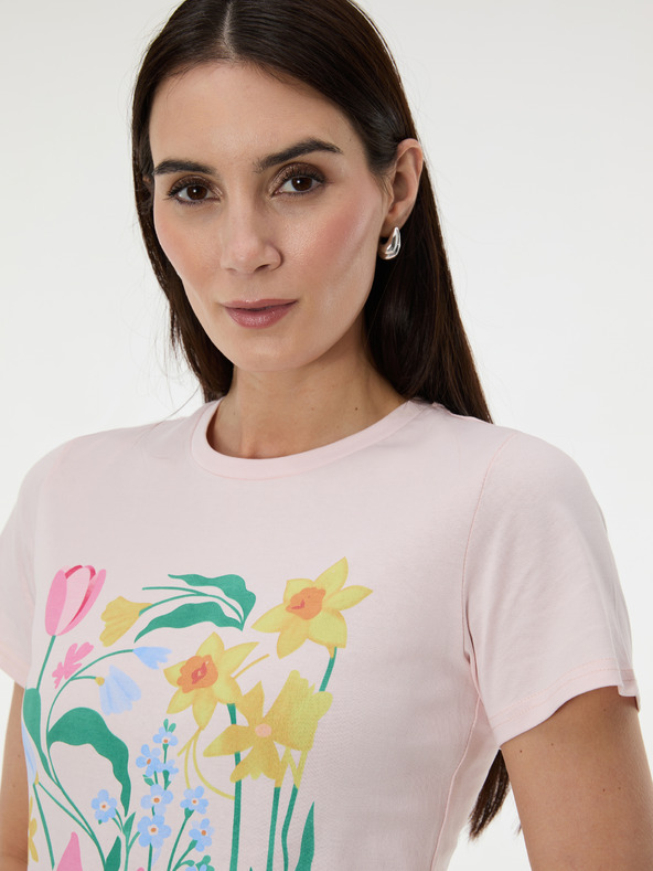 Orsay Svetloružové dámske tričko s potlačou ORSAY