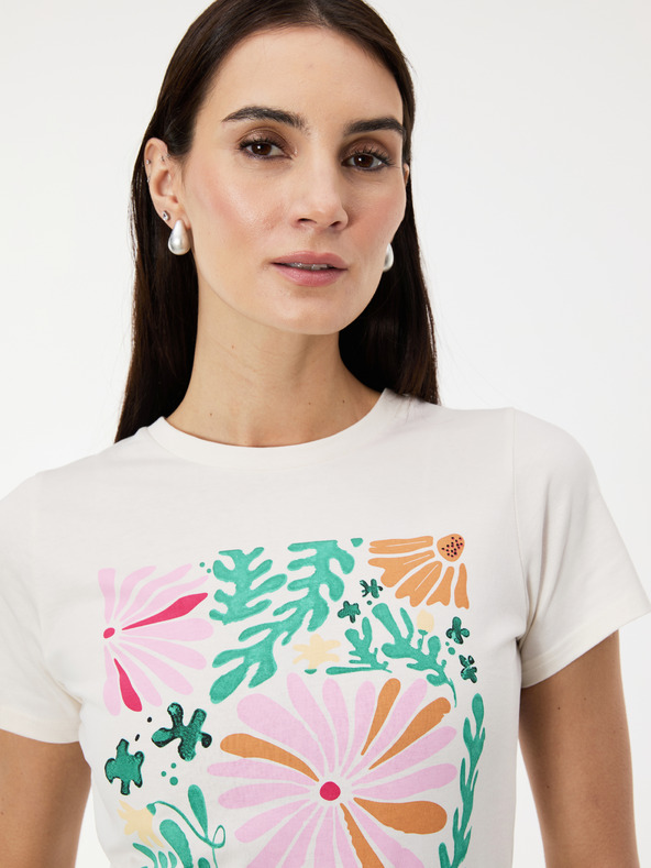 Orsay Biele dámske tričko s potlačou ORSAY