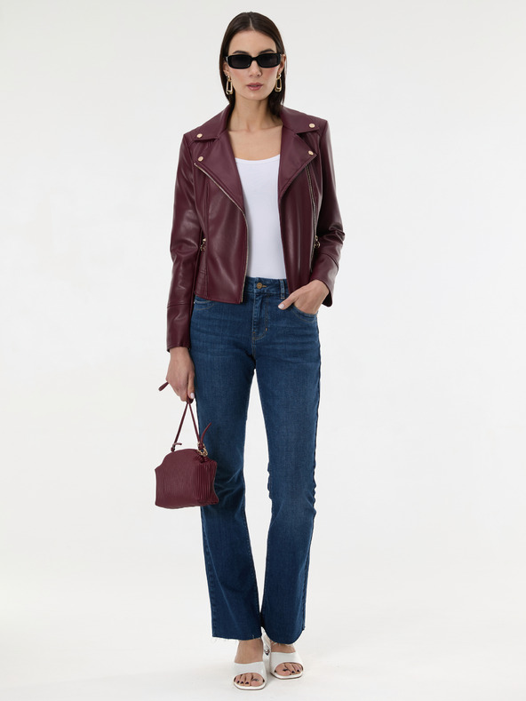 Orsay Vínová dámska koženková bunda ORSAY