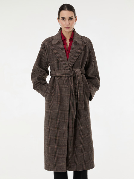 Orsay Hnedý dlhý dámsky kabát ORSAY