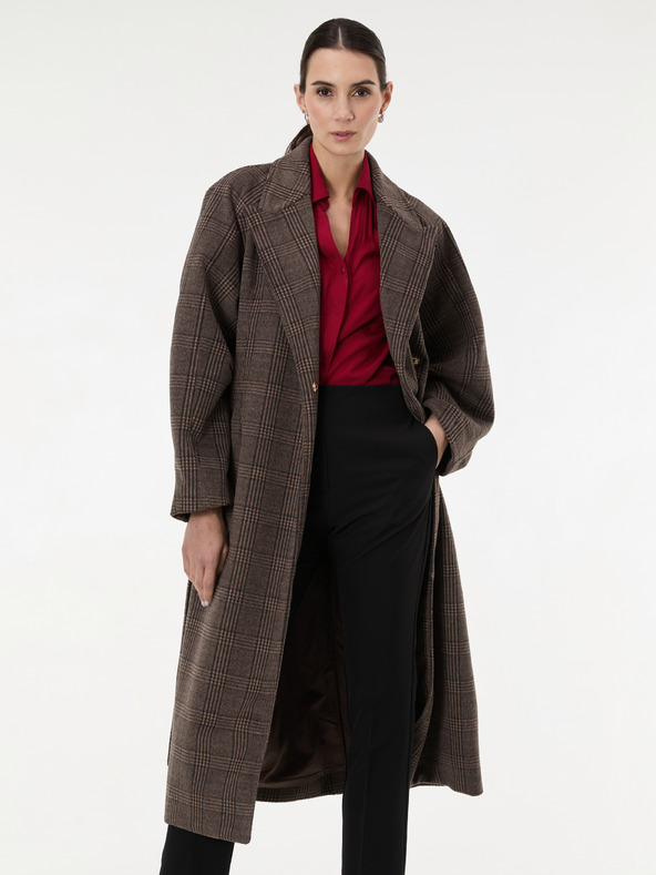 Orsay Hnedý dlhý dámsky kabát ORSAY