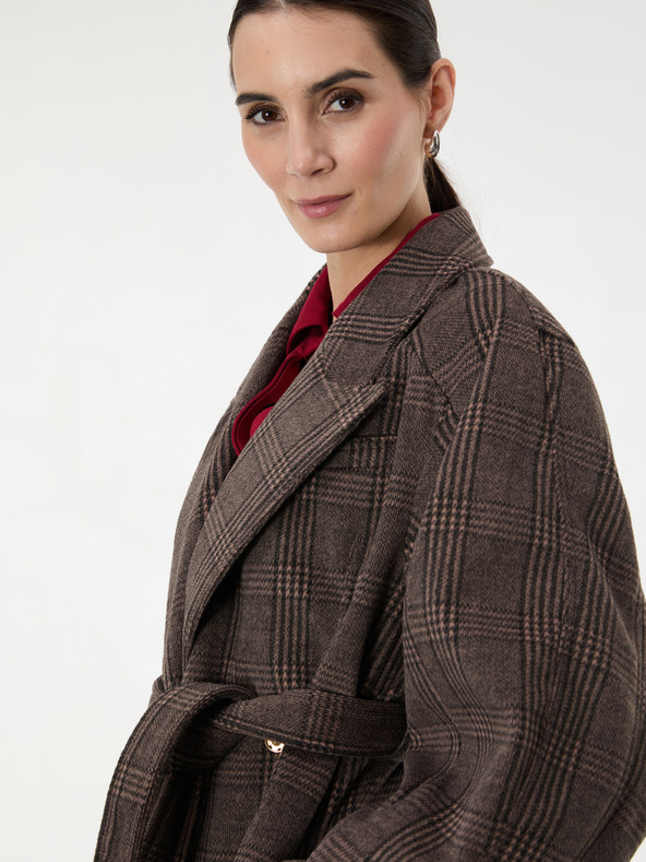 Orsay Hnedý dlhý dámsky kabát ORSAY