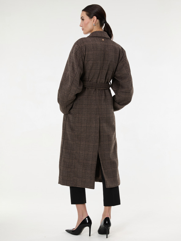 Orsay Hnedý dlhý dámsky kabát ORSAY