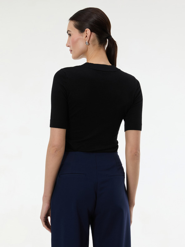 Orsay Čierny dámsky sveter s krátkym rukávom ORSAY