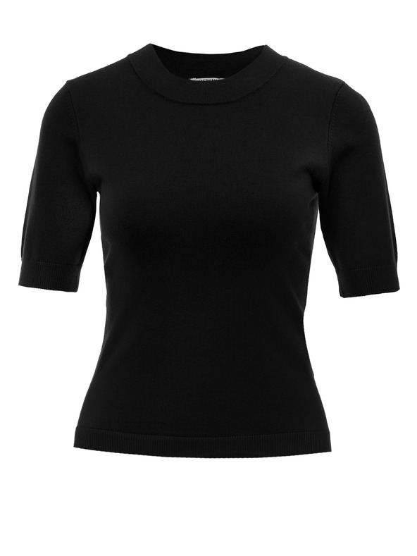 Orsay Čierny dámsky sveter s krátkym rukávom ORSAY