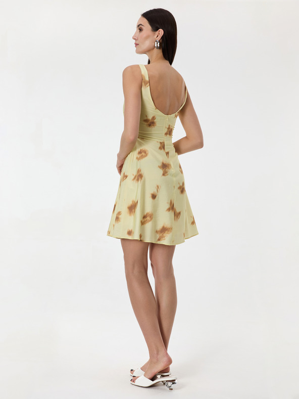 Orsay Žlté dámske vzorované šaty bez rukávov ORSAY