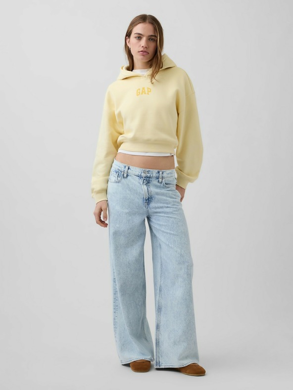 GAP Oversize crop mikina s logom VintageSoft GAP