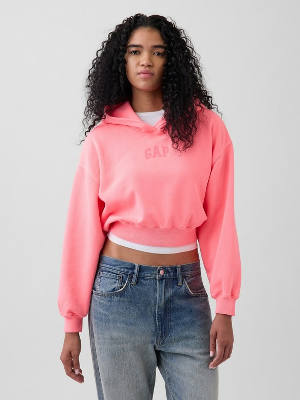 GAP Oversize crop mikina s logom VintageSoft GAP