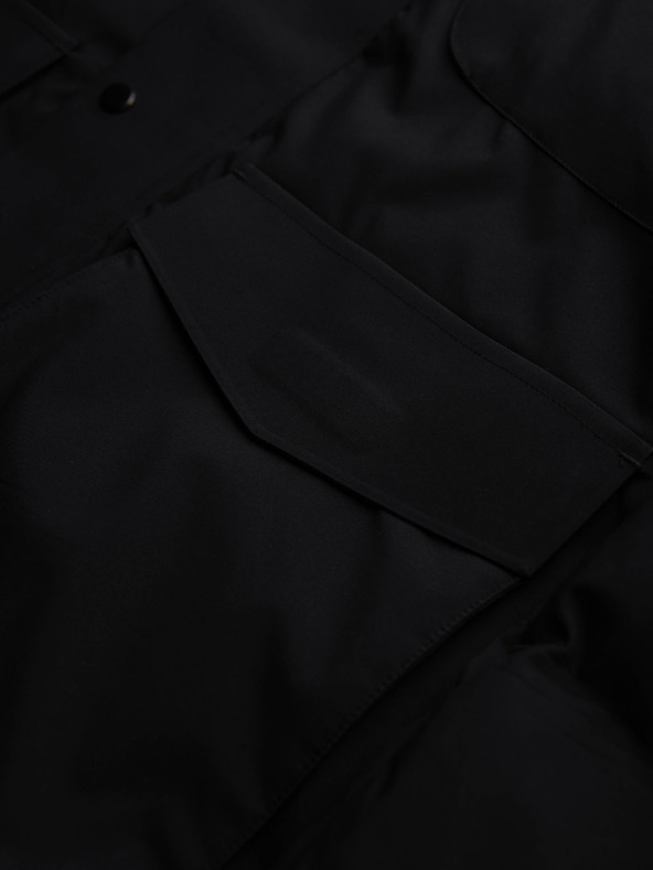 Ombre Clothing Pánska zimná bunda s odnímateľnou kapucňou z nepremokavej tkaniny - čierna V3 OM-JAHP-0306 Ombre Clothing