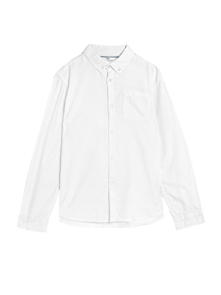 Marks & Spencer Košeľa Oxford z čistej bavlny (6–16 rokov) Marks & Spencer biela