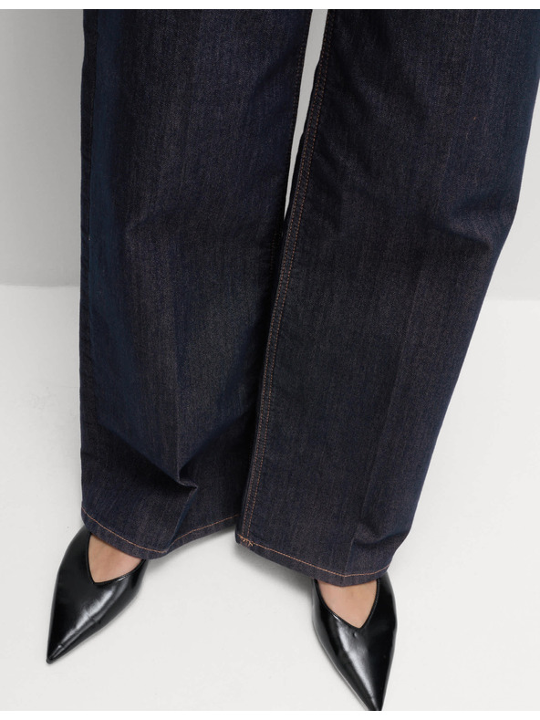 Marks & Spencer Elegantné džínsy so širokými nohavicami a vysokým pásom Marks & Spencer námorná modrá