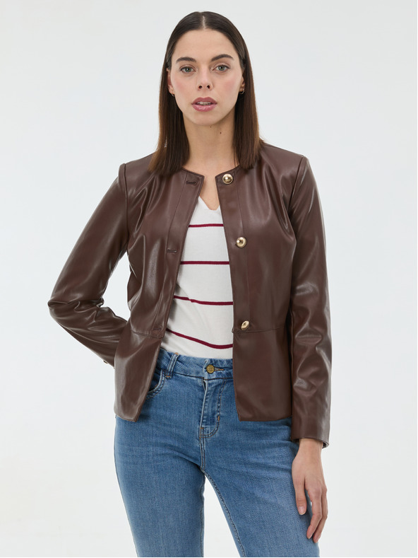 Orsay Hnedá dámska koženková bunda ORSAY