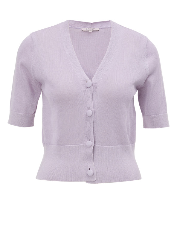 Orsay Svetlofialový dámsky kardigán s krátkym rukávom ORSAY
