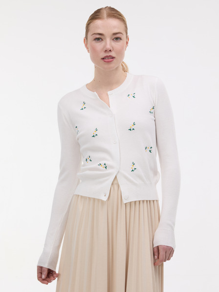 Orsay Krémový dámsky kardigán s výšivkou ORSAY