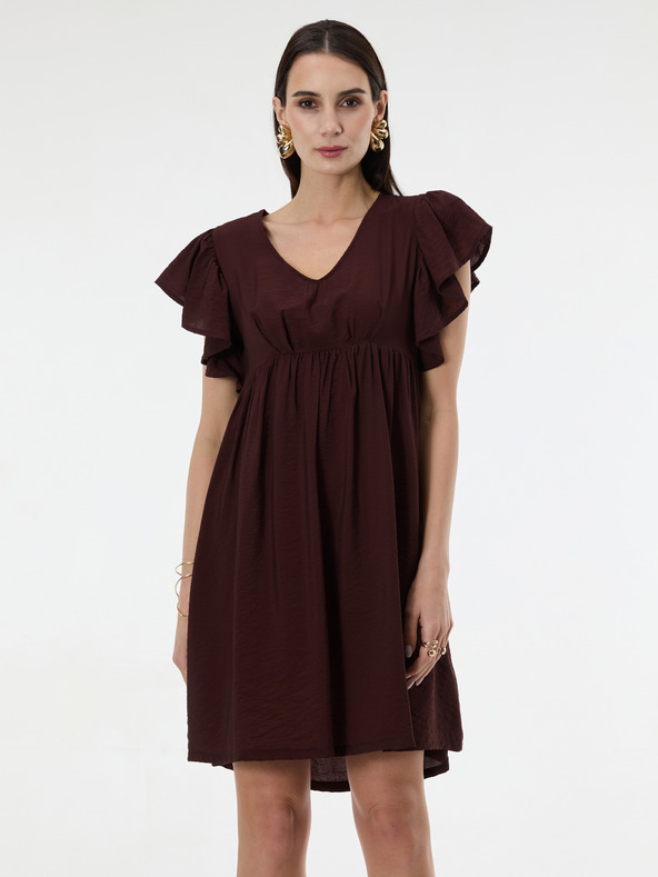 Orsay Tmavohnedé dámske šaty ku kolenám ORSAY