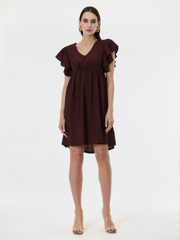 Orsay Tmavohnedé dámske šaty ku kolenám ORSAY