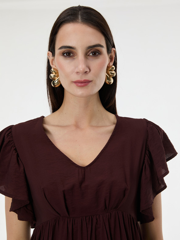 Orsay Tmavohnedé dámske šaty ku kolenám ORSAY