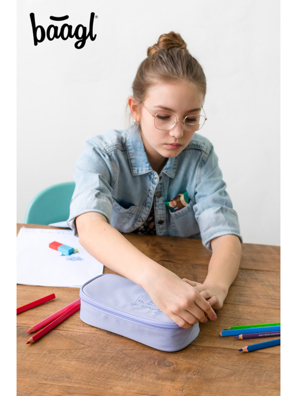 BAAGL  Fialový školský peračník Baagl Lilac