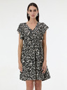 Orsay Čierne dámske vzorované šaty ku kolenám ORSAY