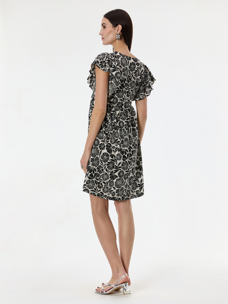 Orsay Čierne dámske vzorované šaty ku kolenám ORSAY