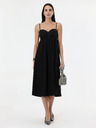Orsay Čierne dámske midi šaty s aplikáciou ORSAY