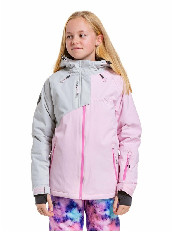 Meatfly Meatfly detská SNB & SKI bunda Deliah Grey/Pastel Pink