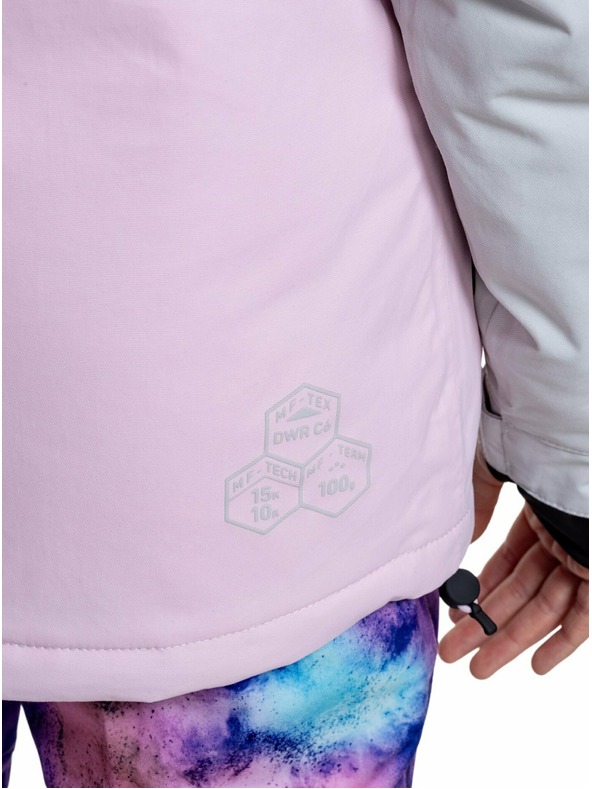 Meatfly Meatfly detská SNB & SKI bunda Deliah Grey/Pastel Pink
