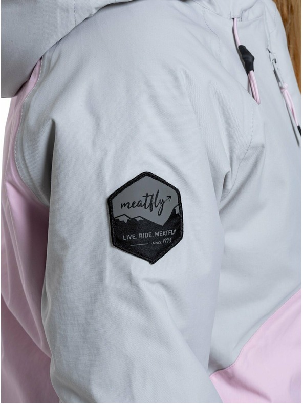 Meatfly Meatfly detská SNB & SKI bunda Deliah Grey/Pastel Pink