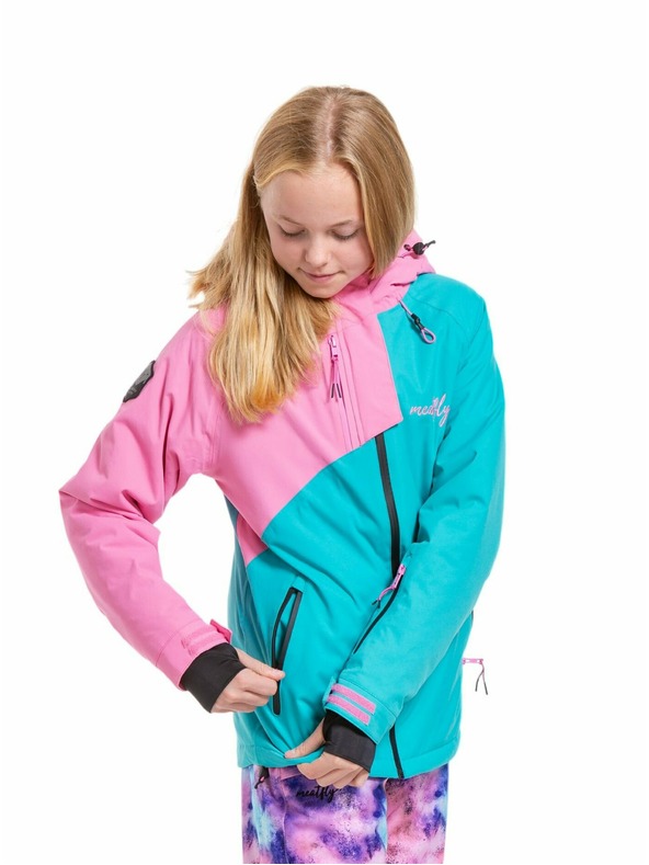 Meatfly Meatfly detská SNB & SKI bunda Deliah Hot Pink/Turquoise