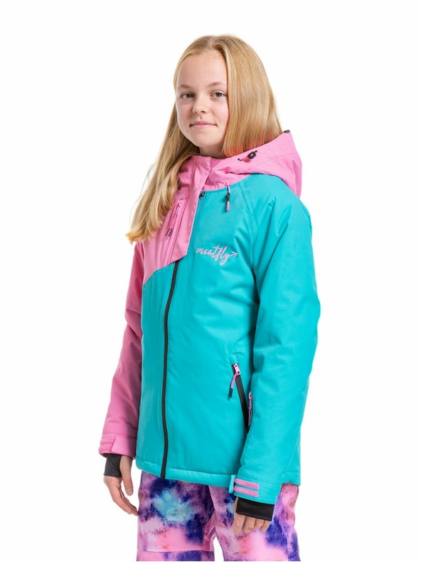 Meatfly Meatfly detská SNB & SKI bunda Deliah Hot Pink/Turquoise