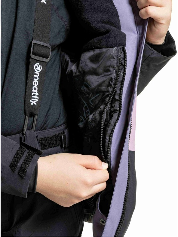 Meatfly Meatfly detská SNB & SKI bunda Deliah Black / Purple Light