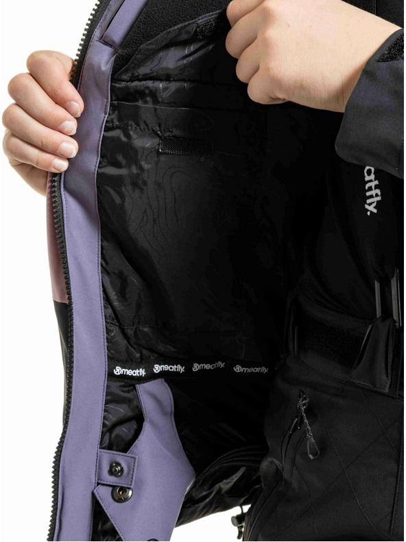 Meatfly Meatfly detská SNB & SKI bunda Deliah Black / Purple Light
