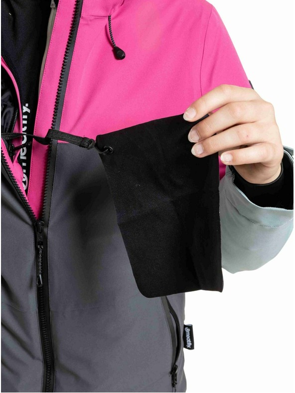 Meatfly Meatfly detská SNB & SKI bunda Deliah Grey Dark / Pink