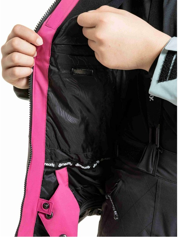 Meatfly Meatfly detská SNB & SKI bunda Deliah Grey Dark / Pink
