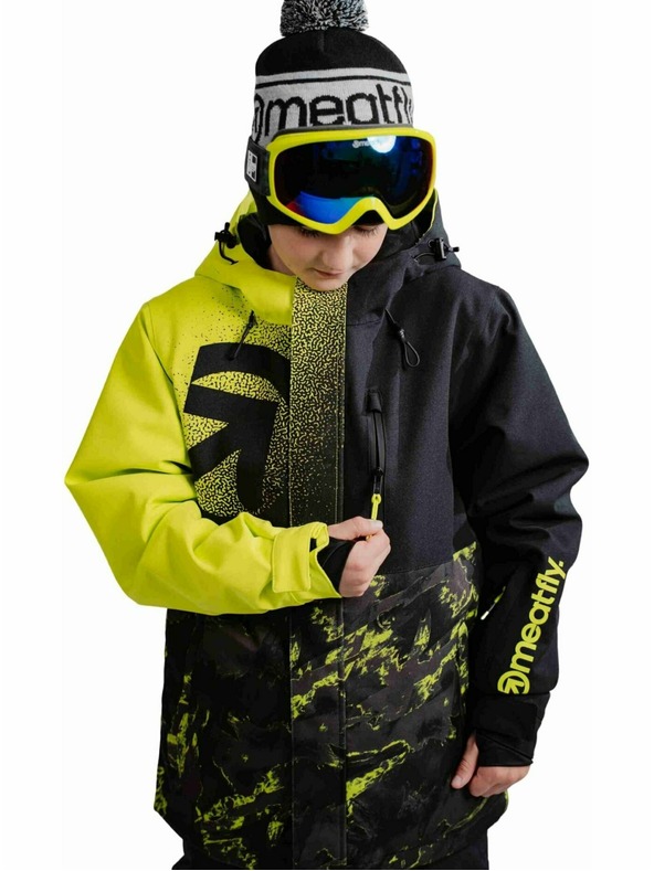 Meatfly Meatfly detská SNB & SKI bunda Bangito Acid Lime Mossy