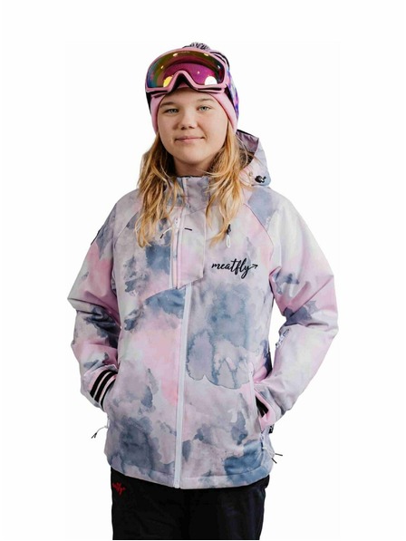 Meatfly Meatfly detská SNB & SKI bunda Deliah Clouds Pink
