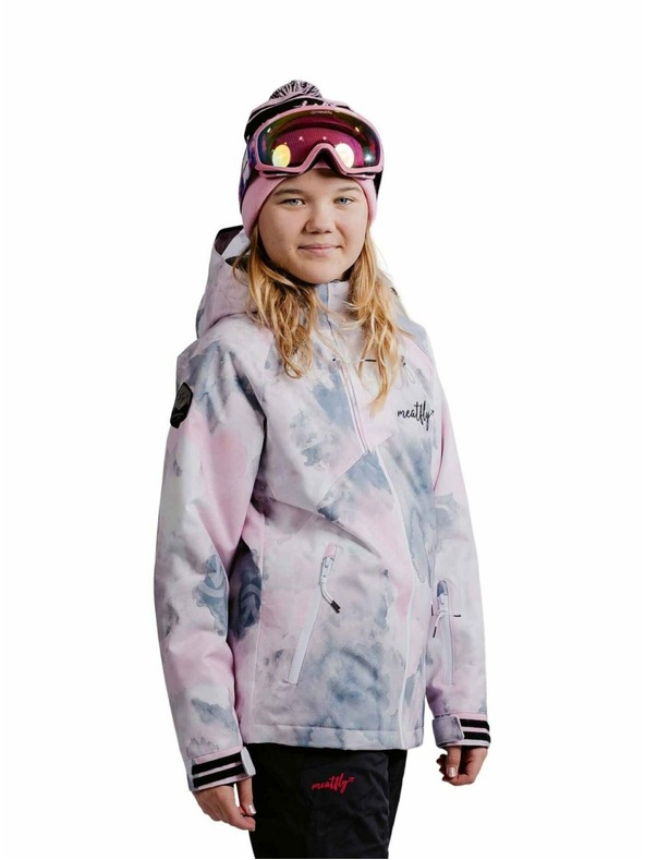 Meatfly Meatfly detská SNB & SKI bunda Deliah Clouds Pink
