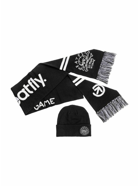 Meatfly Meatfly sada šálov a čiapky Anniversary Black