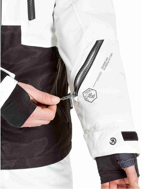 Meatfly Meatfly pánska SNB & SKI bunda Cronos White / Morph Black