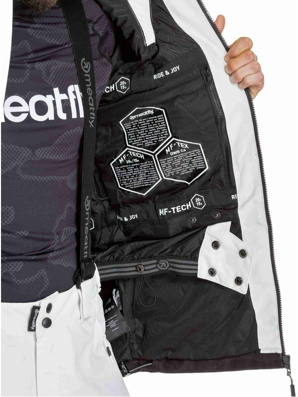 Meatfly Meatfly pánska SNB & SKI bunda Cronos White / Morph Black